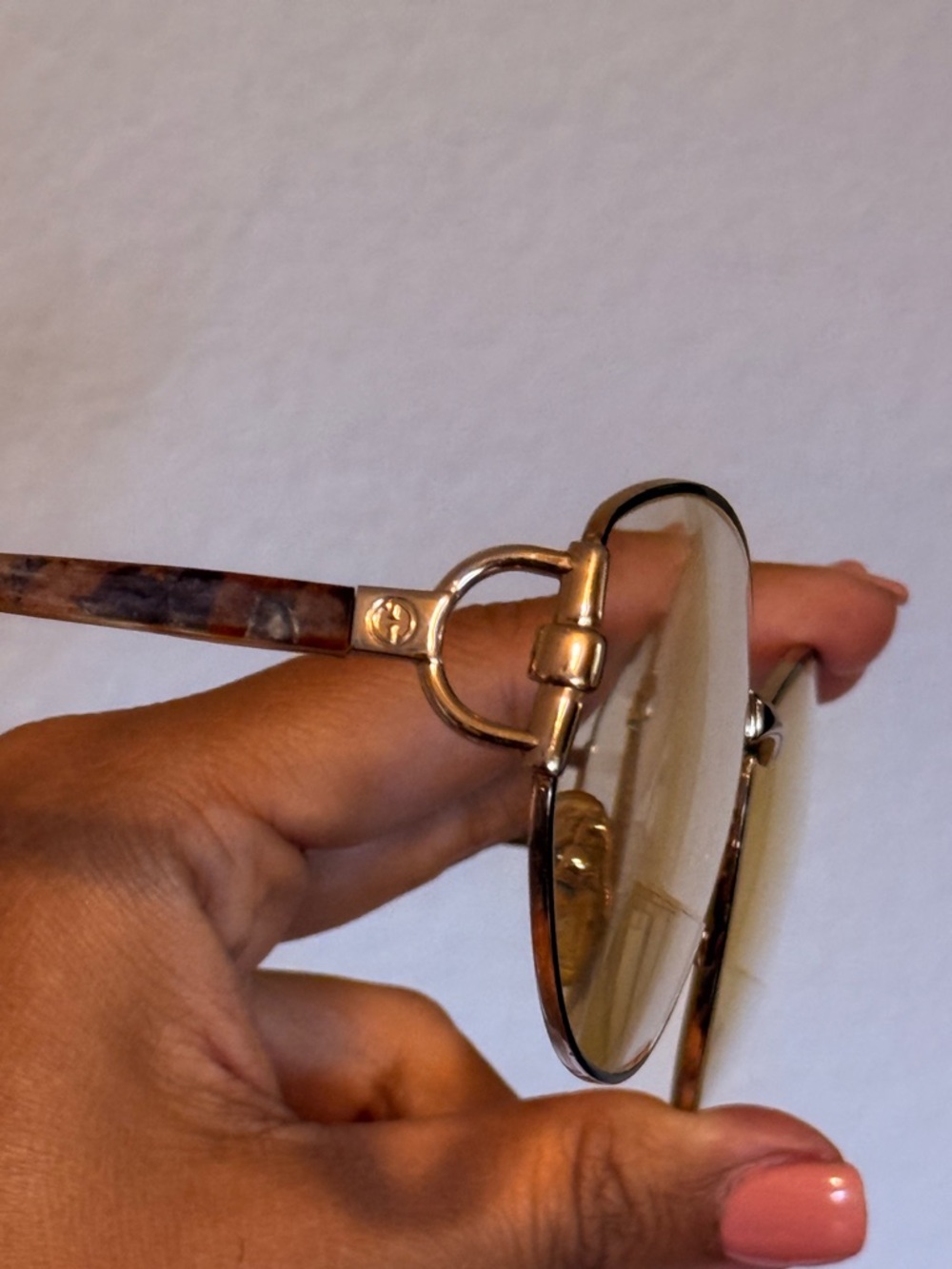 GUCCI | Vintage Round Metal Glasses - Gold Frame - Picture 6 of 7